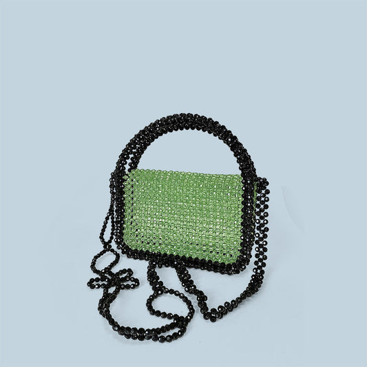 Special Interest Light Luxury Acrylic Horn Pearl Floral Reel Chain Messenger Bag Casual Handbag