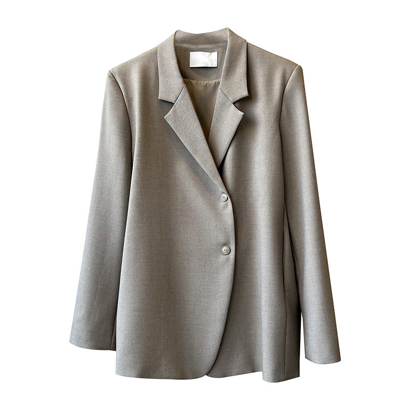 Irregular Asymmetric Back Slit Blazer Women Spring Elegant Top