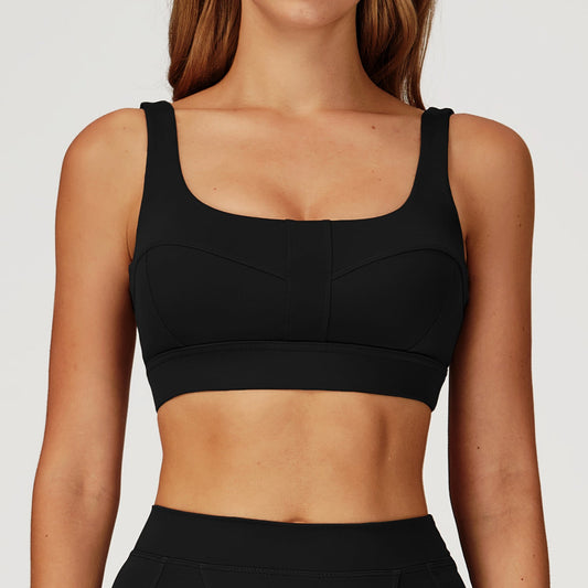 Nude Feel Yoga Bra Hollow Out Cutout Back Shaping Shockproof Sports Underwear Outdoor Running Workout Yoga Bra