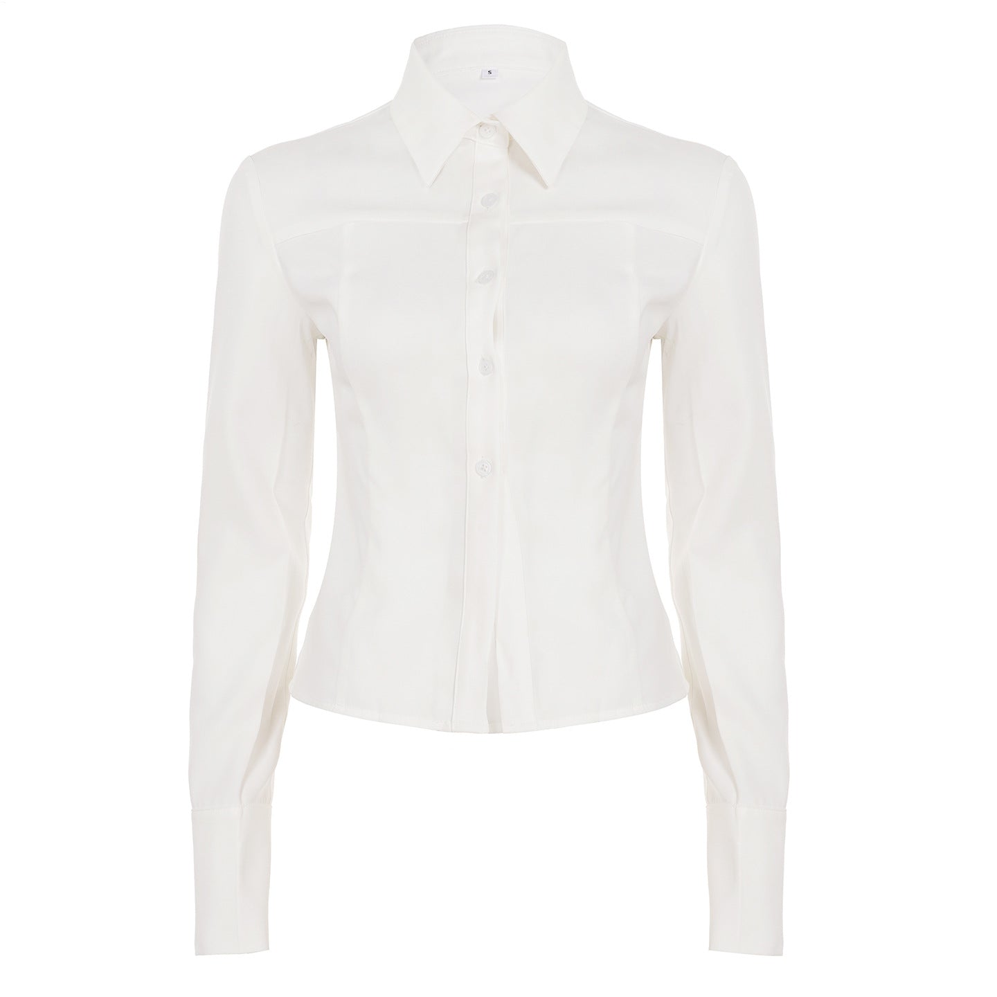 Office Business Wear Waist Controlled Lace up Shirt Sexy Street Solid Color Collared Long Sleeve Top