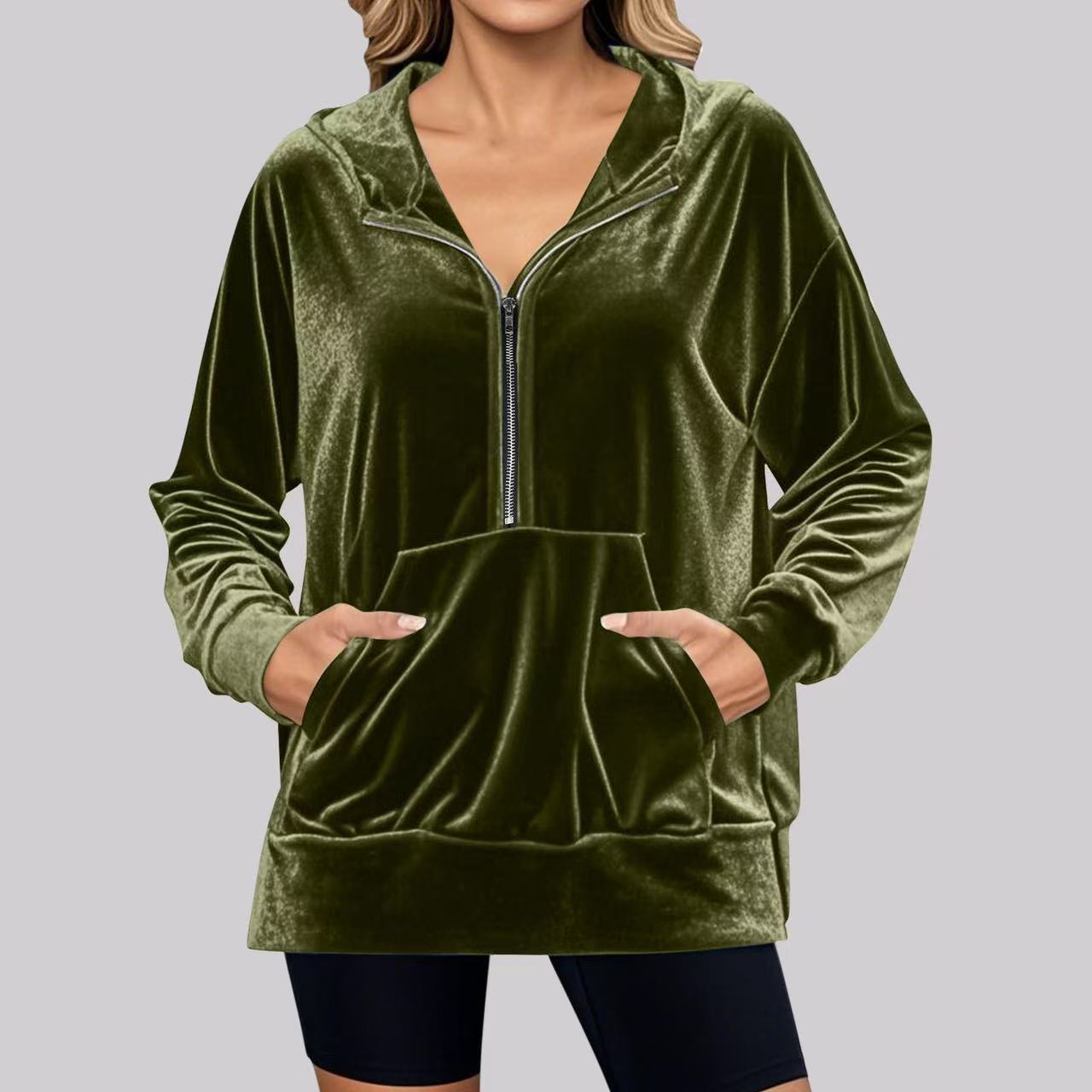 Autumn Winter Casual Loose Comfortable Velvet Elegant Long Sleeve Easy Matching Coat Women