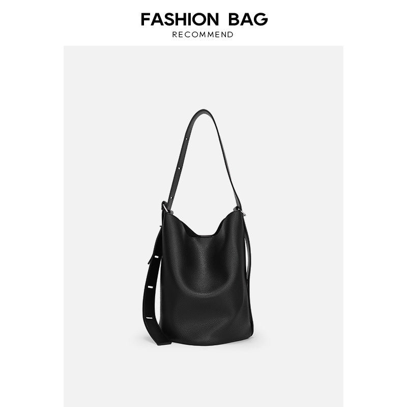 Bucket bag ladies simple, large capacity shoulder bag, versatile hobo bag with crossbody strap