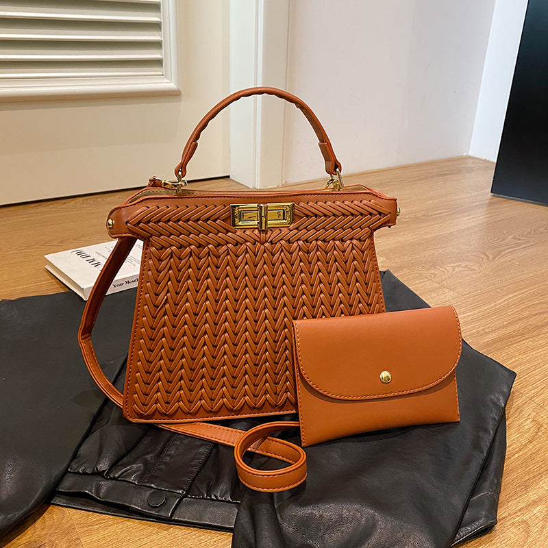 Handbags Women Woven Bag High Sense Large Capacity Creative Handbag Office Messenger Bag