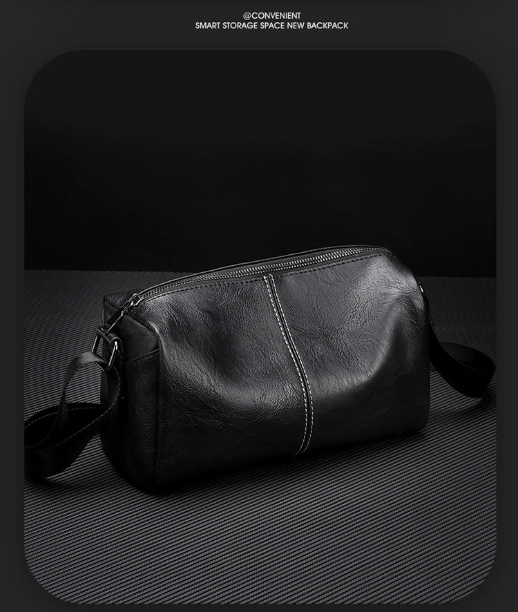 Men's Small High-Grade Casual Messenger Bag | PU Leather Shoulder Bag (New Commuter All-Matching Crossbody)