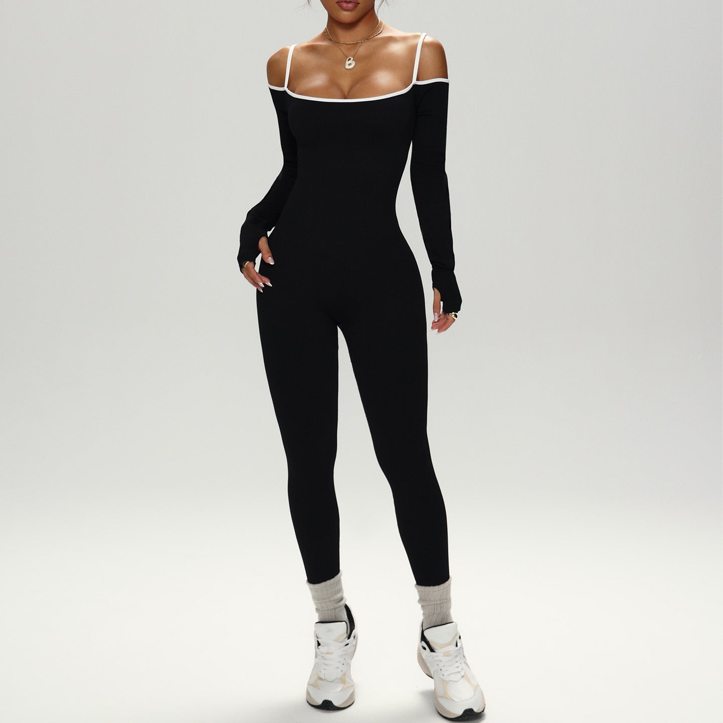 Seamless Women Sports Long Sleeve Yoga Straps Jumpsuit Fitness Tight Backless Yoga Clothes