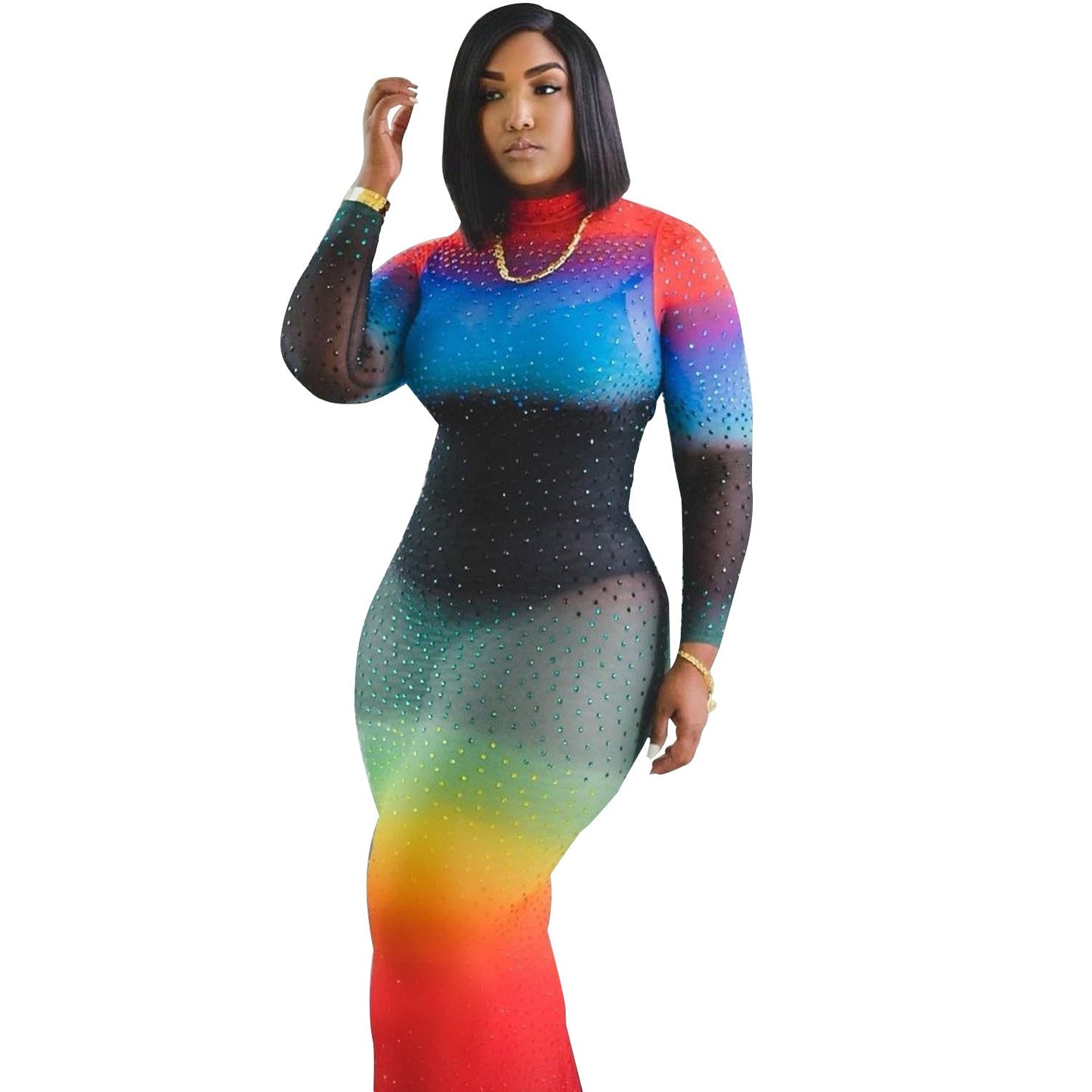 Summer Women Sexy Tight Fishtail Long Sleeve Women Dress