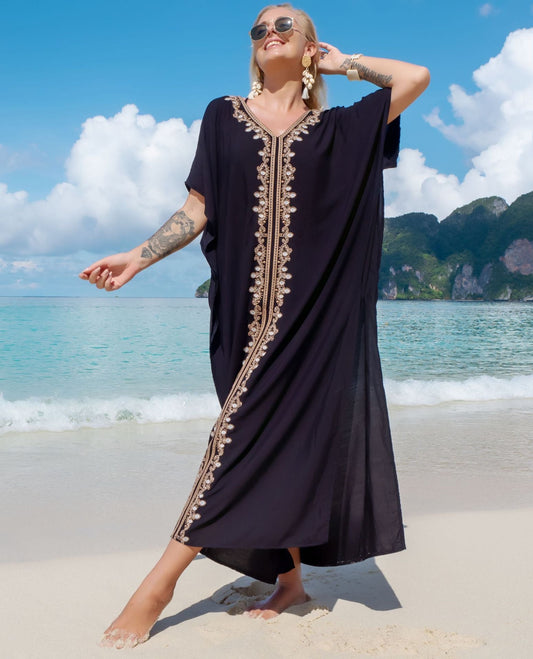 Rayon Eyelet Embroidered Robe Vacation Casual Beach Bikini Cover