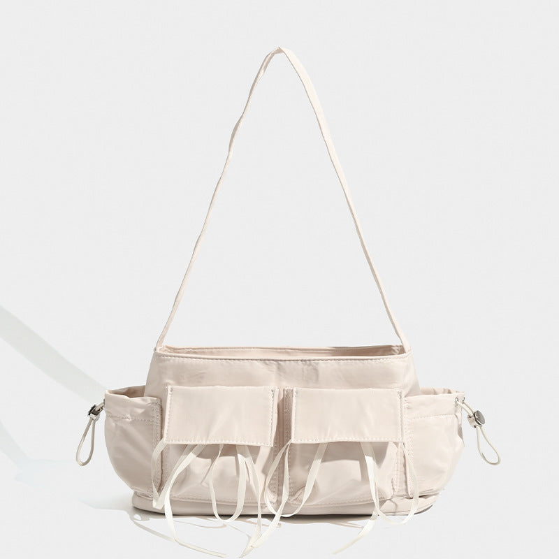 Summer nylon texture portable shoulder bag, casual underarm bag, hobo shoulder bag, top handle shoulder purse