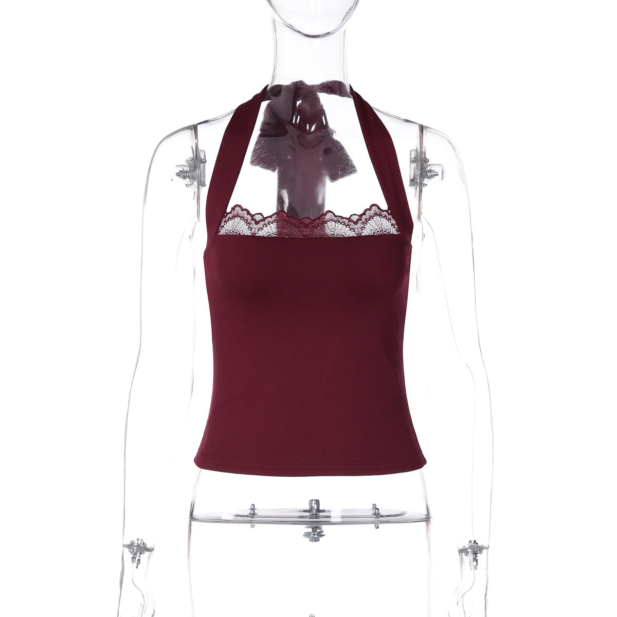 French Sexy Vest Women Summer Stitched Backless Lace up All Match Top