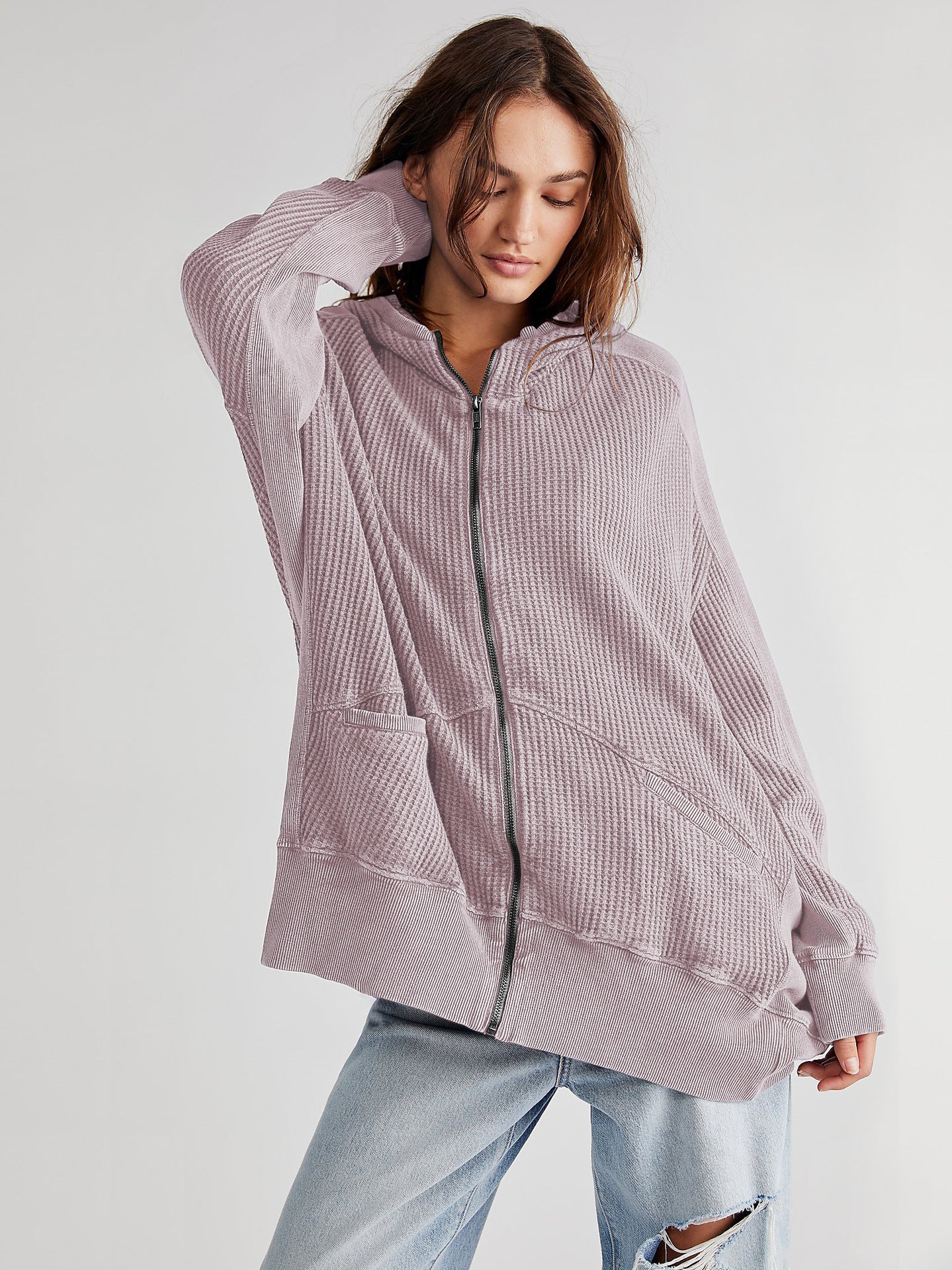 Cardigan Zipper Sweatshirt Home Wear Women Outerwear Hoodie Long Coat