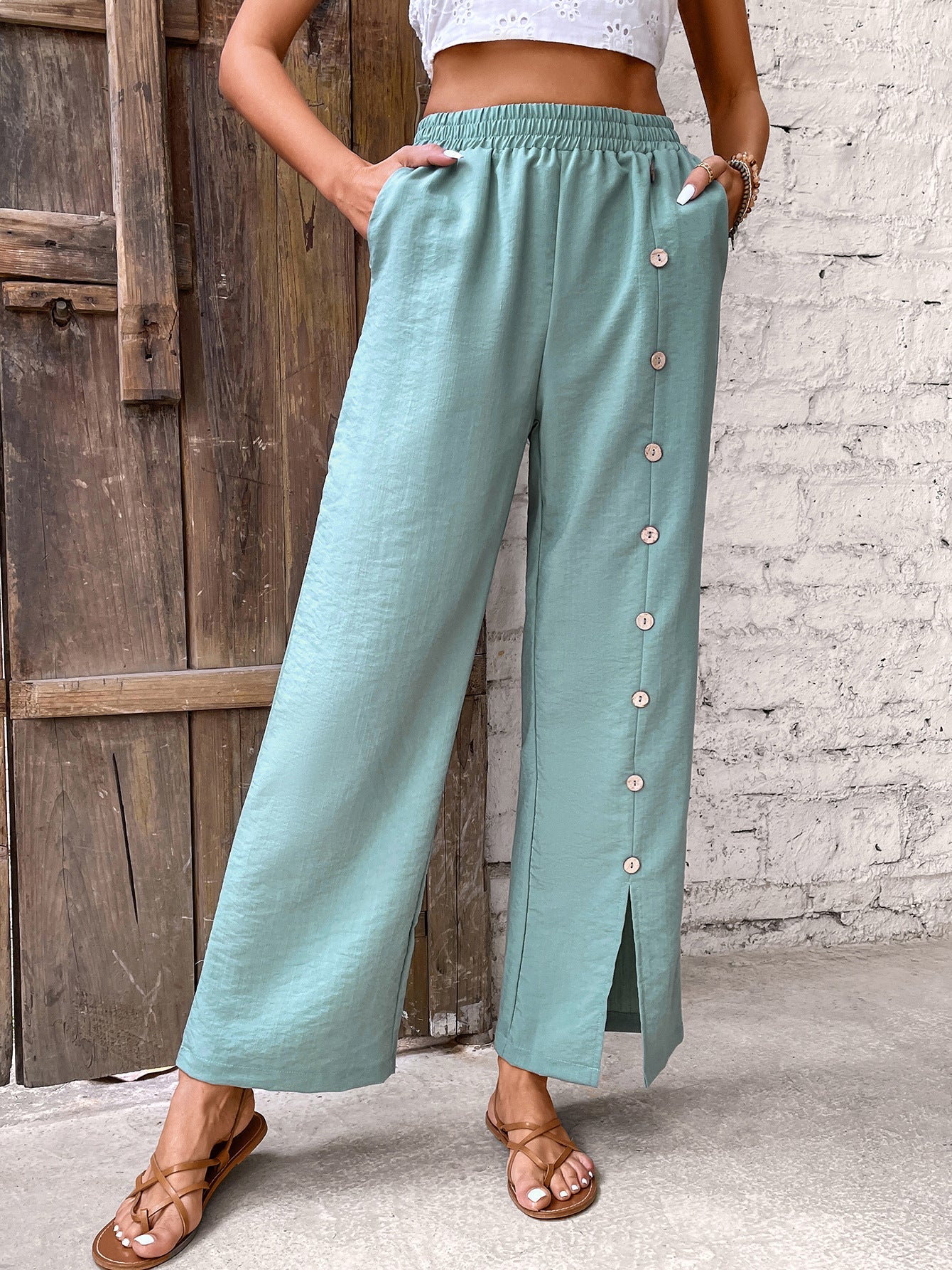 Women Clothing Casual Pants Women Clothing High Waist Slimming Casual