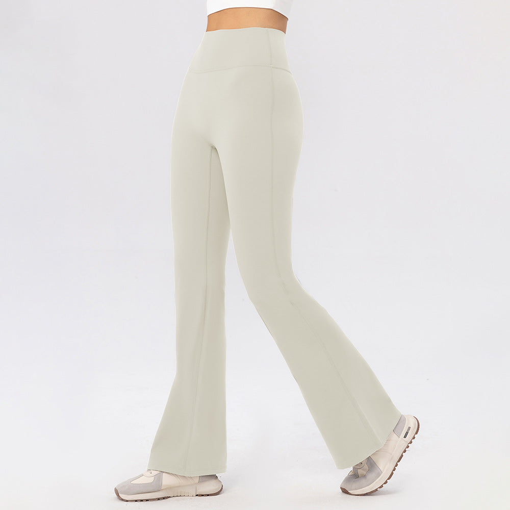 Autumn Winter Fleece Lined High Waist Yoga Bell Bottom Pants Hip Raise Slimming Sports Bootcut Trousers Warm Outdoor Workout Running Pants