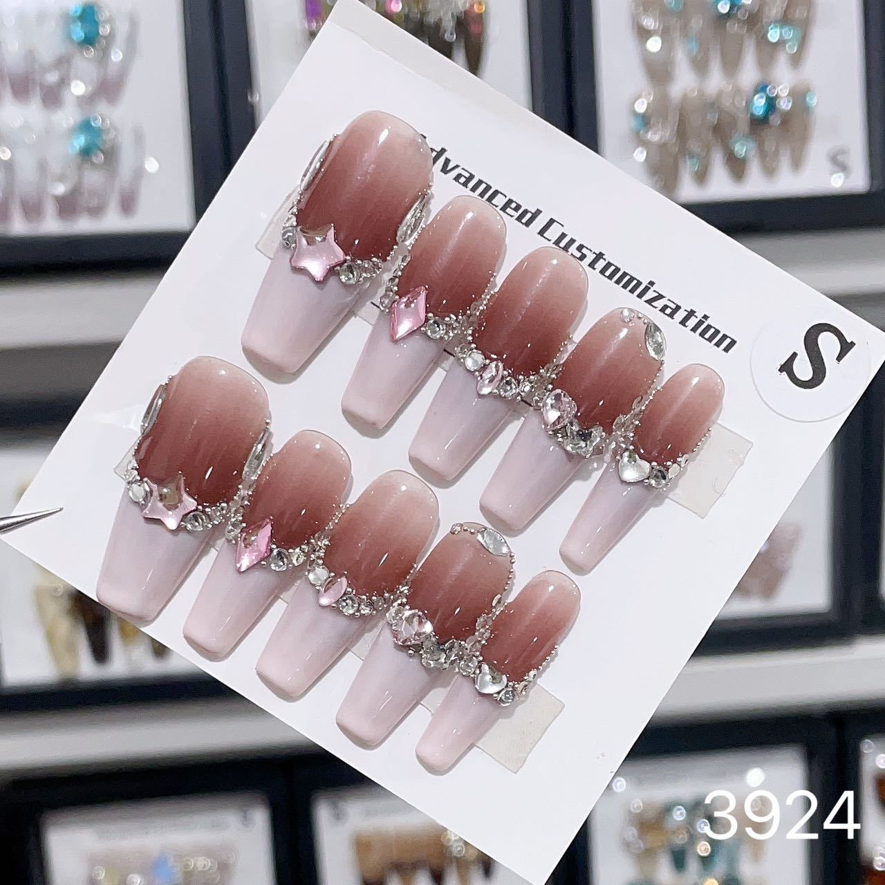 1025- Handmade press on nails fake nails removable