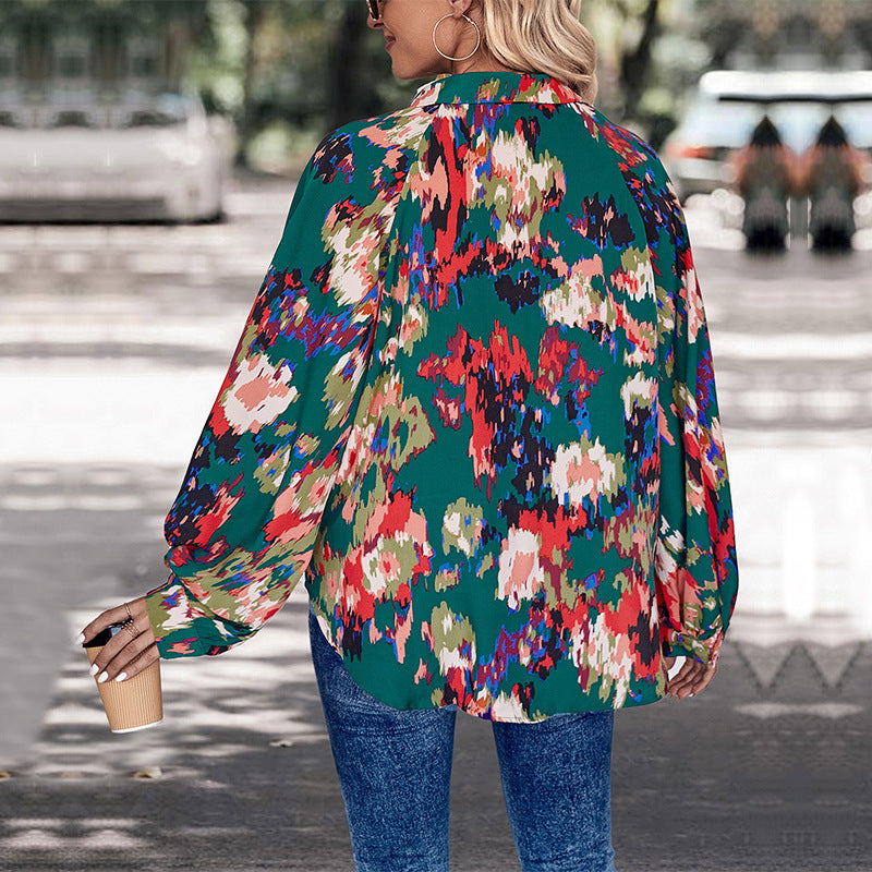 Autumn Women Wear Long Sleeved Printed Shirt for Women