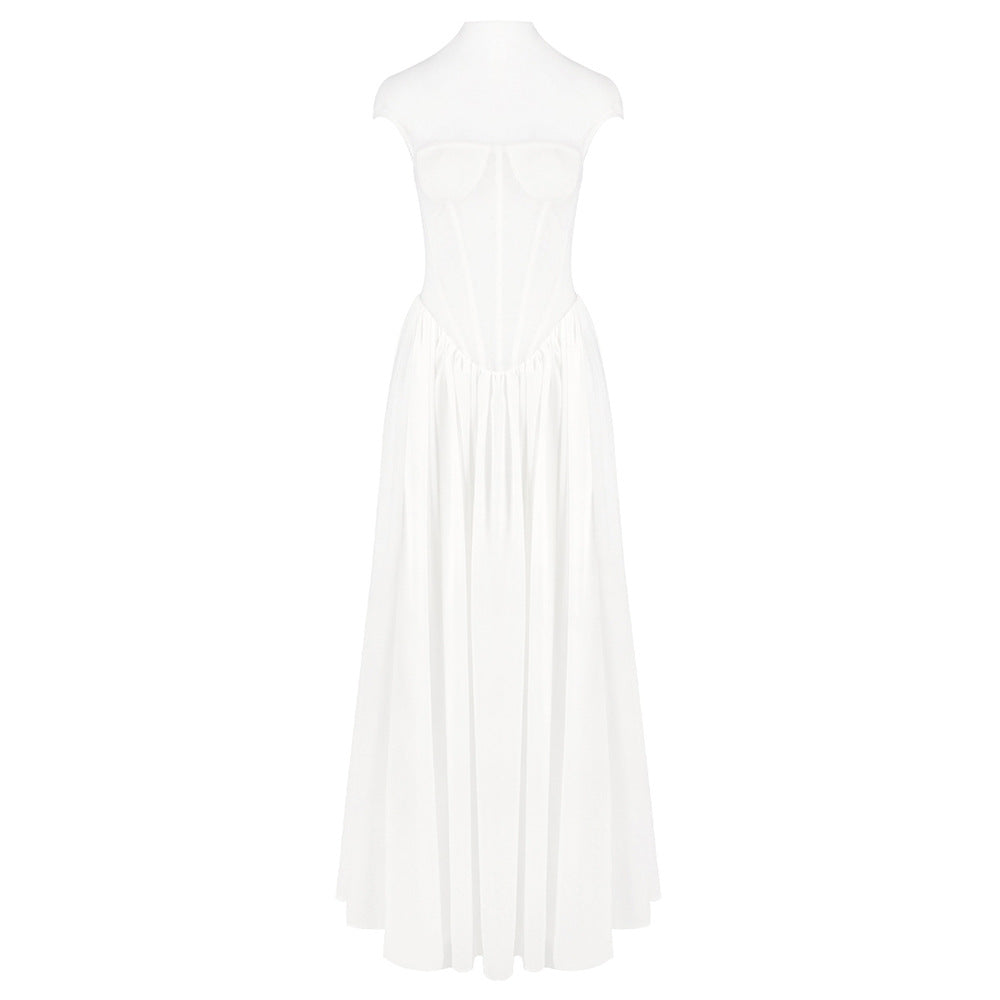 Arrival Women Clothing White Light Semi Transparent Chiffon Large Swing Dress Fairy Long