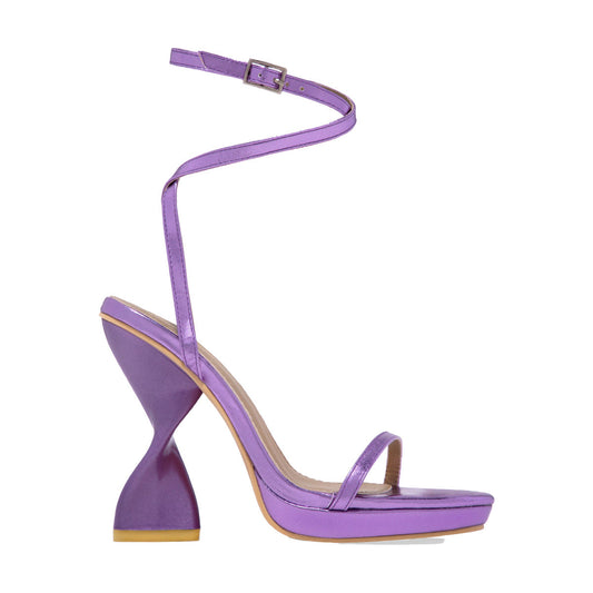 11cm Gold Green Purple Thick High Heel plus Size 2cm Front Platform Sandals plus Size Women Walking Shoes Heels