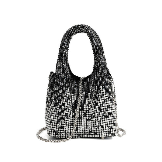 Dinner Bag Full Diamond Women Handbag Rhinestone Bucket Bag Shoulder Crossbody Women Bag King Diamond Bag