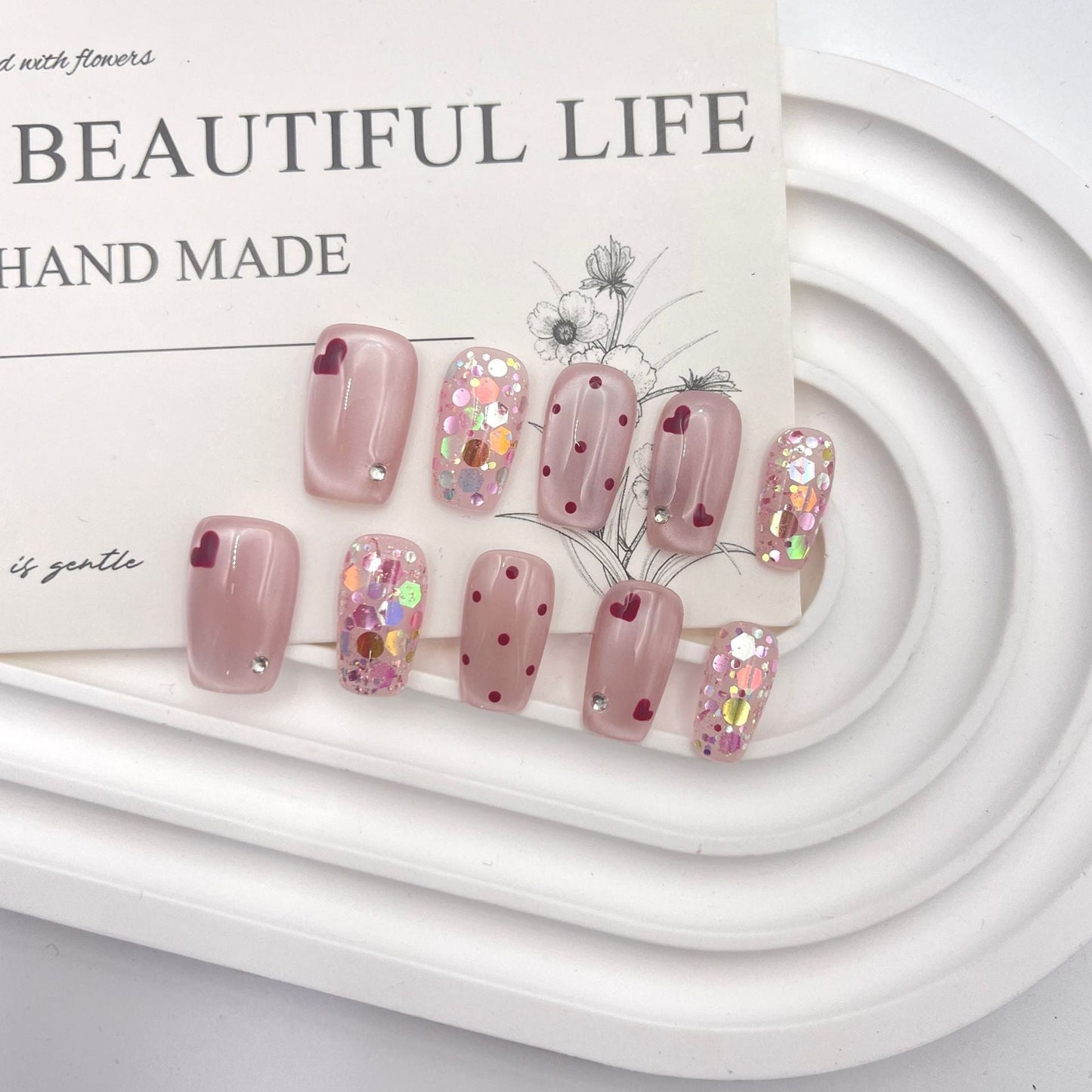 0943- Handmade press on nails fake nails removable