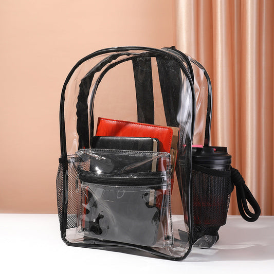 Transparent backpack, waterproof large capacity PVC storage bag, travel outdoor sports backpack purse