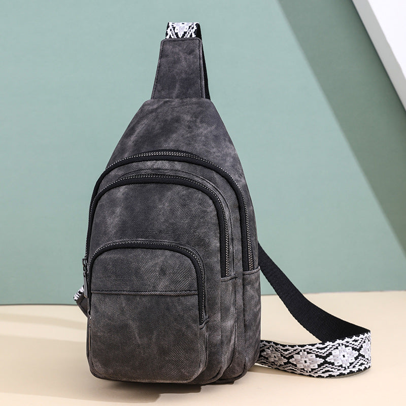 Chest Bag Wind Office Portable Retro Brown Crossbody Bag Simple Small Backpack Women Chest Bag