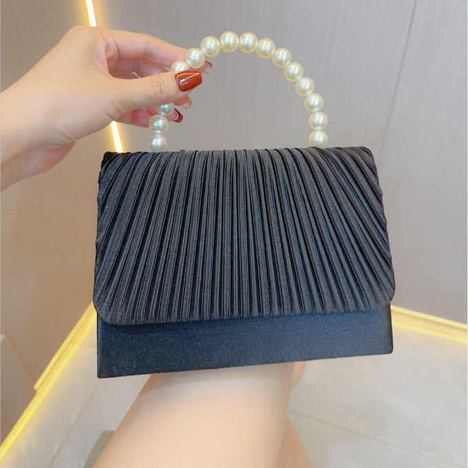 Women's Clutch Bag, Unique French Pleated Evening Dress Bag