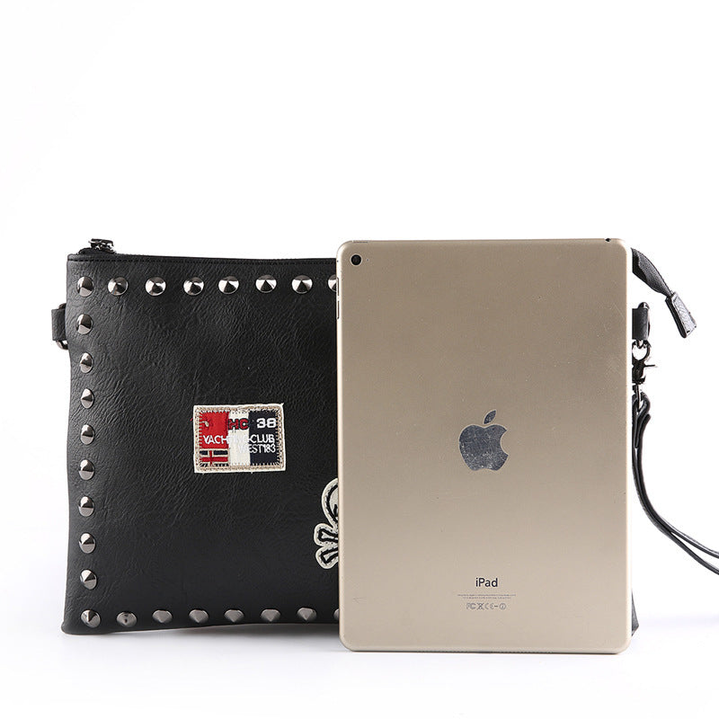 Black rivet clutch bag shoulder messenger bag envelope bag