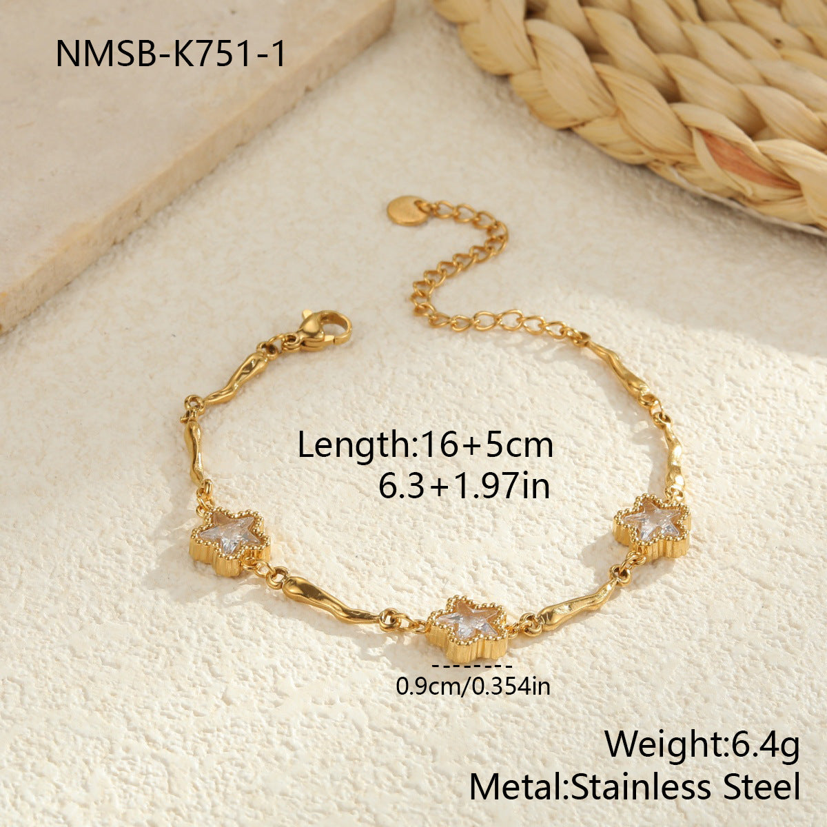 Inlaid Color Zircon Stainless Steel Bracelet Non Fading Light Luxury High Grade Sense Ornament