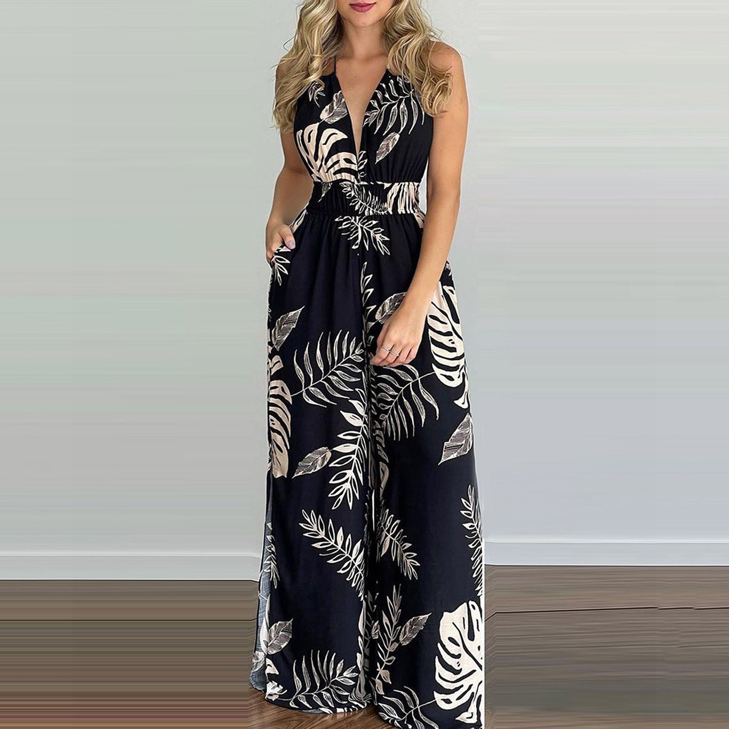 Women Clothing Digital Printing Colorful Jumpsuit Women