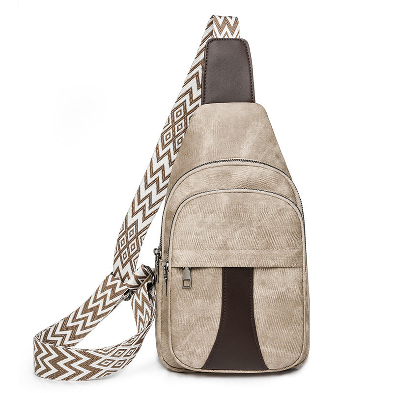 Chest Bag Women Casual Messenger Bag Women Retro Soft Leather Shoulder Bag Backpack