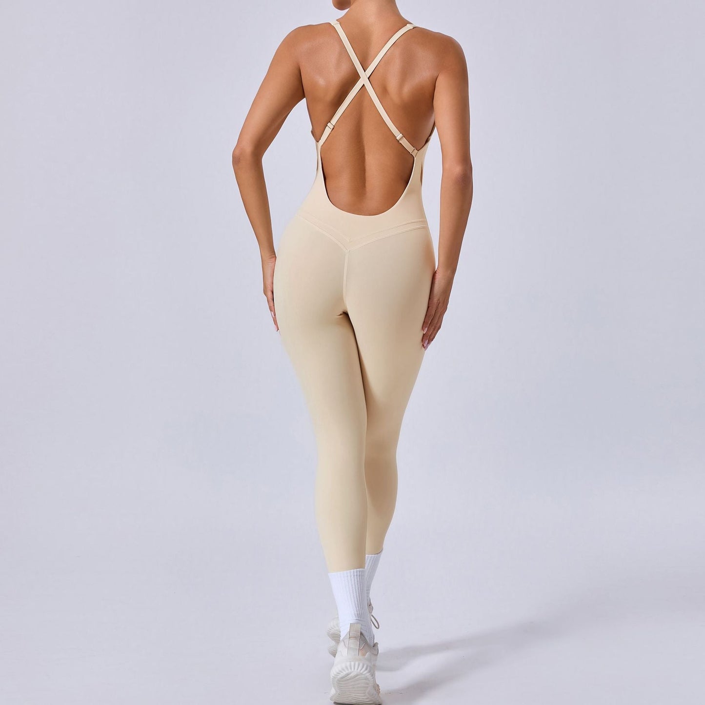 Autumn Sand Cross Beauty Back Exercise Yoga Bodysuit Adjustable Shoulder Strap Hip Lifting One Piece Yoga Clothes