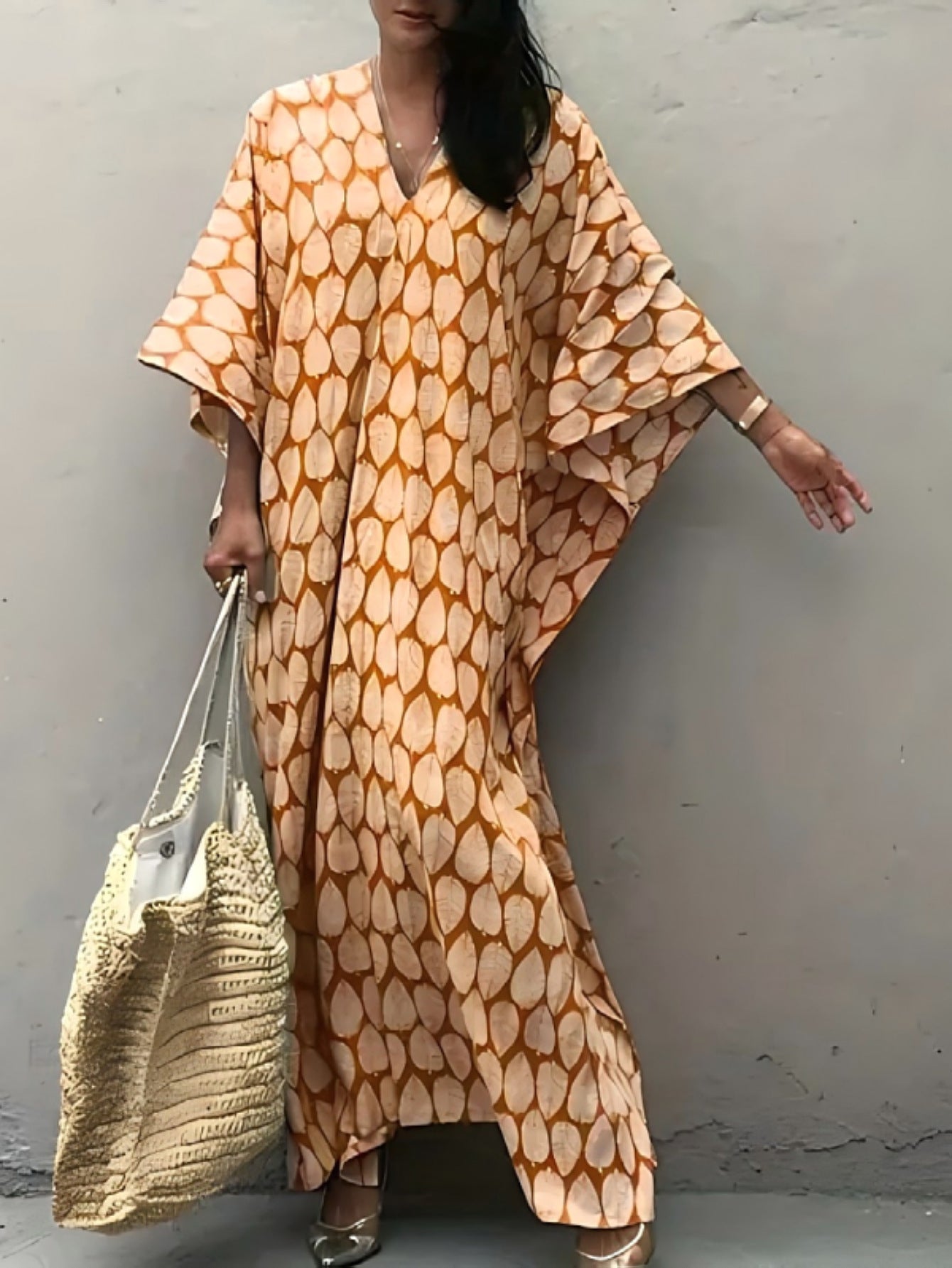 Rayon Beach Jacket Maxi Dress Holiday Dress Sun Protection Loose Robe Beach Cover Up