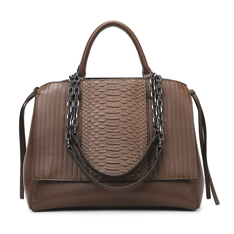 Tote Bag Crocodile Pattern Stylish Good Texture Bag Women Large Capacity Women Bag Shoulder Handbag