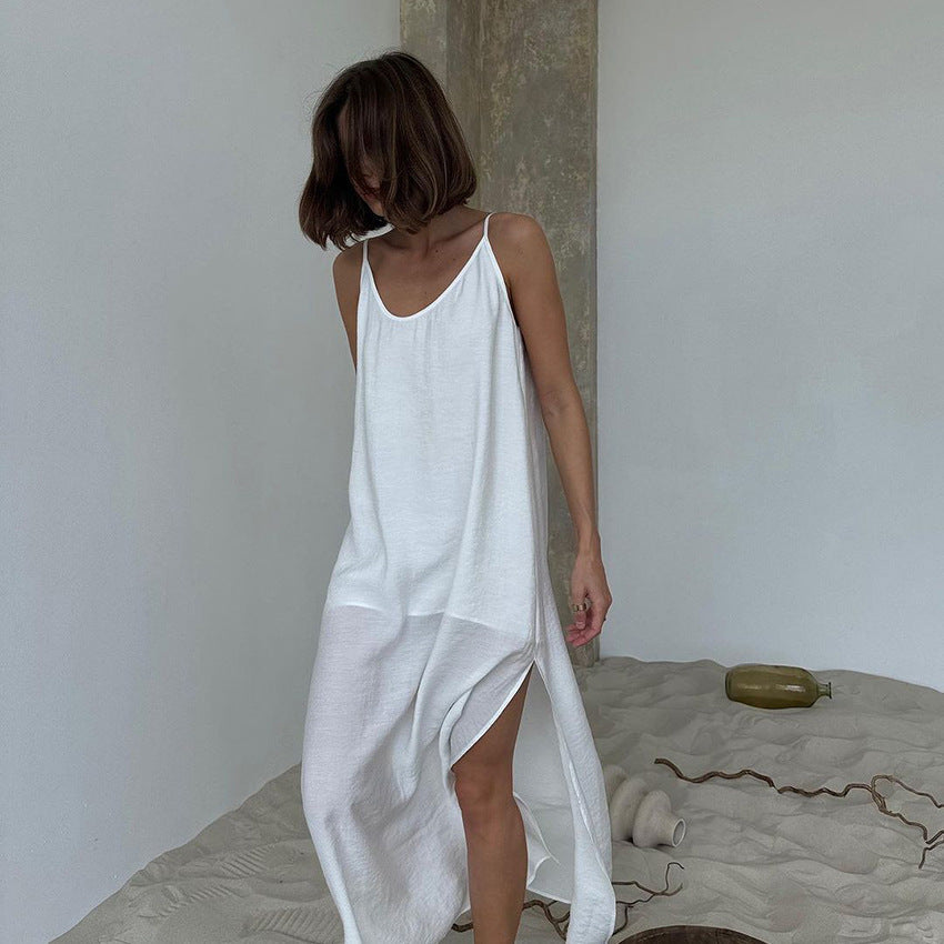 Summer Slip Nightdress Maxi Dress One Piece Pajamas Comfortable Loose Suitable for Daily Wear Ladies Homewear