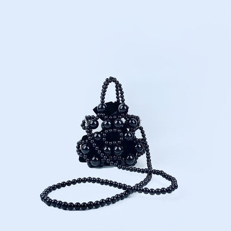 Internet Celebrity Same Dark Beaded Small Waste Bag Concave Shape Handbag Messenger Bag Trend