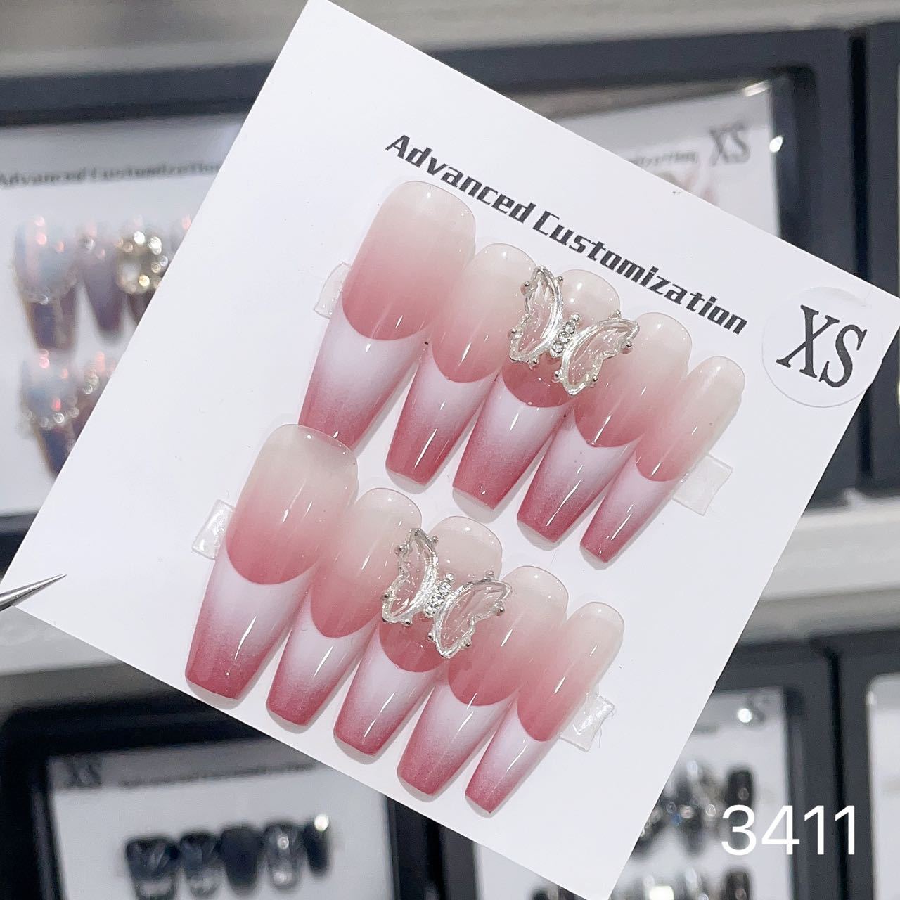 1025- Handmade press on nails fake nails removable