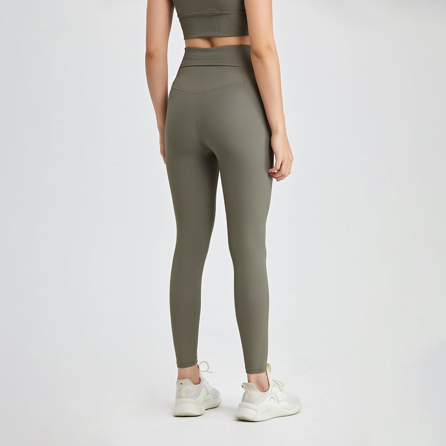 One Piece Non Embarrassing Line High Waist Pocket Yoga Pants Nude Feel Peach Hip Tight Workout Exercise Pants