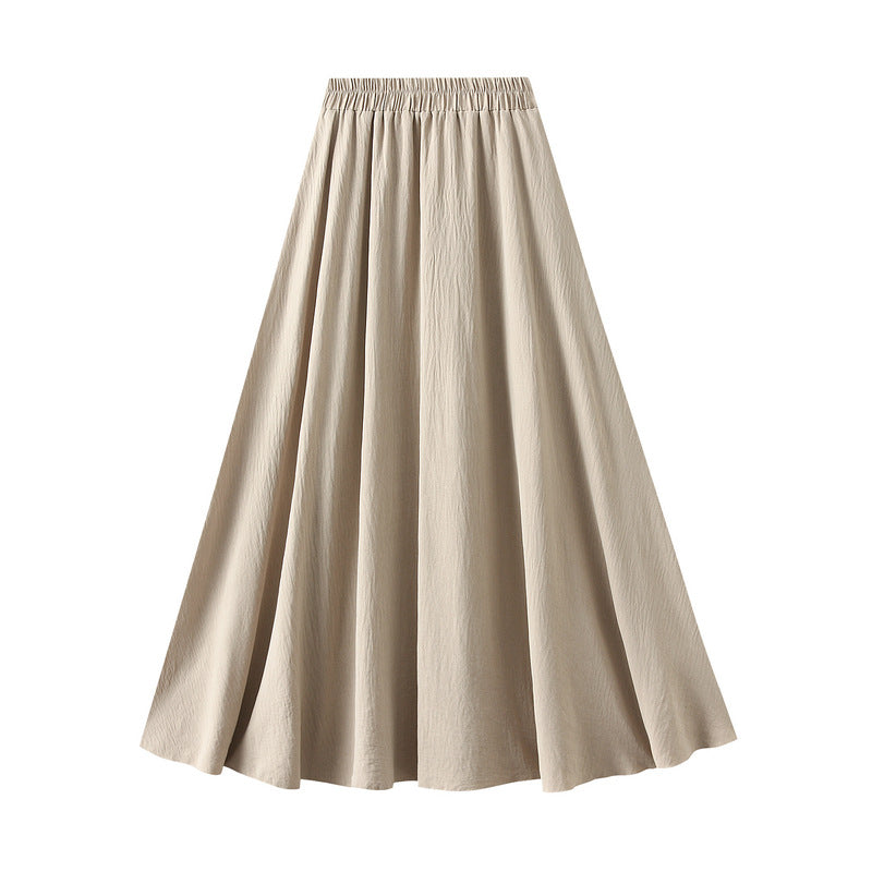 A line Skirt Women Spring Summer Thin High Waist Drooping Loose Casual Swing Maxi