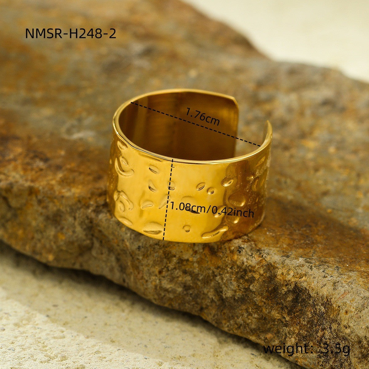 Geometric Abstract Irregular Asymmetric Titanium Steel Ring High Grade Open Stainless Steel Ring