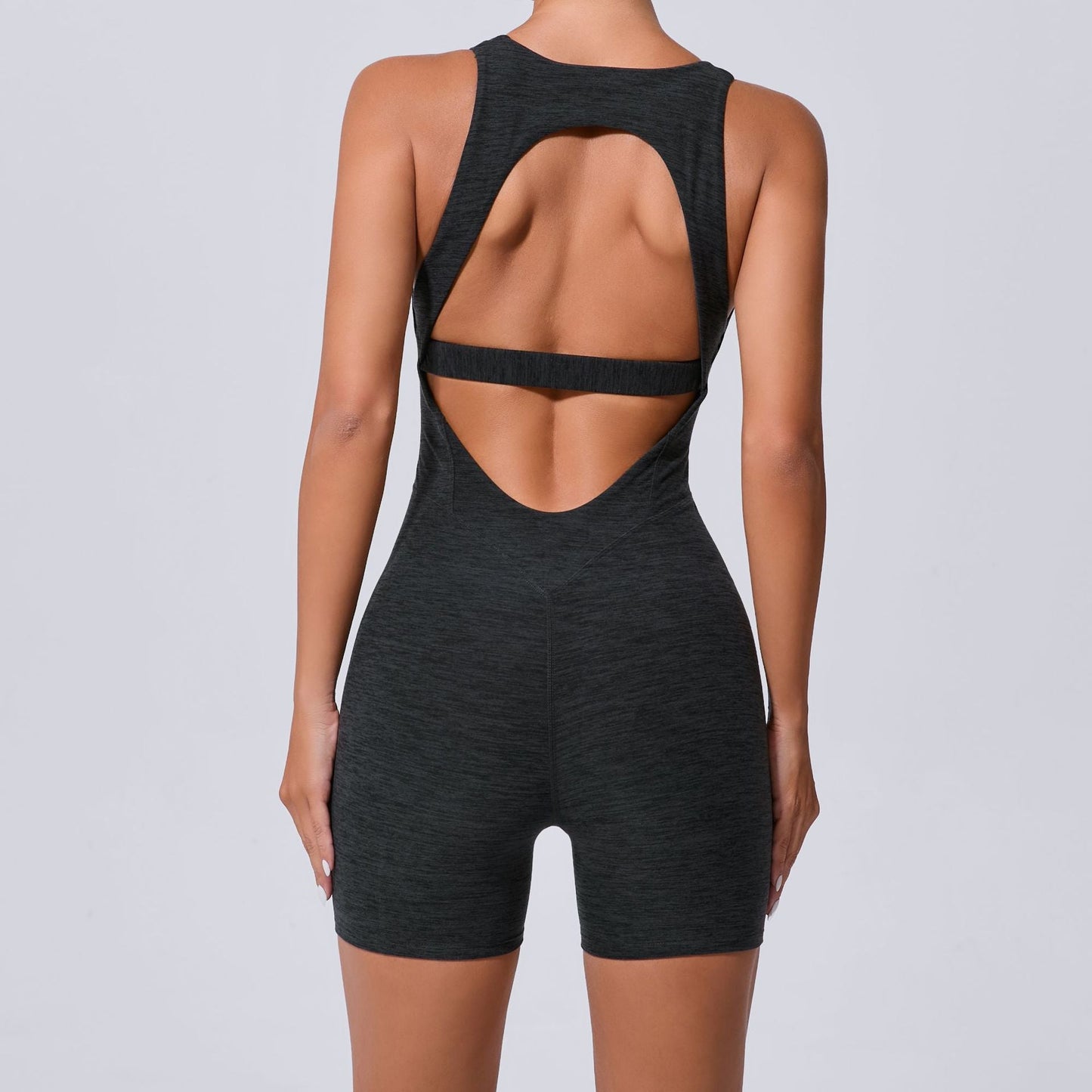 Autumn Sand Hollow Out Cutout out Beauty Back One Piece Yoga Jumpsuit Skinny Slimming Hip Lifting Fitness One Piece Sportswear for Women
