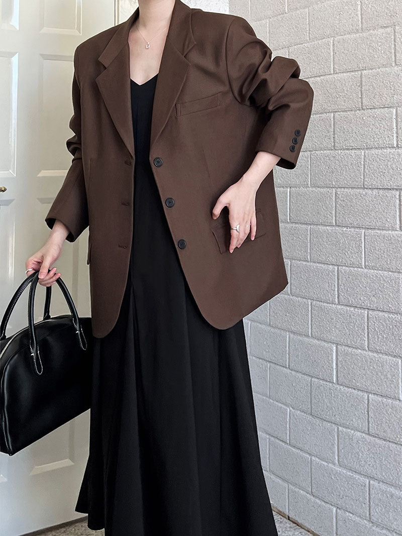 Korean Casual Long Sleeve Blazer Women Autumn High Grade Retro Coat