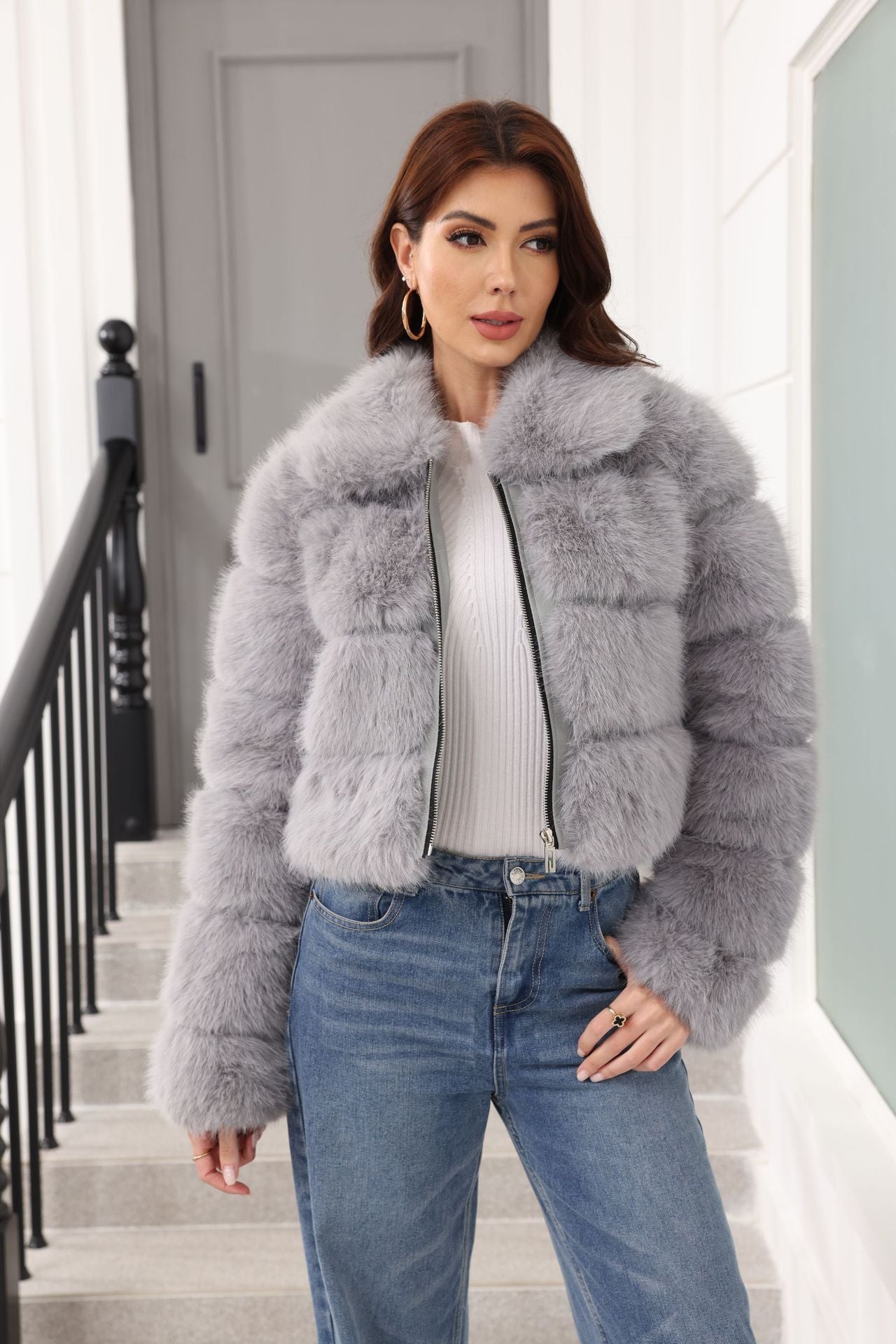 Faux Fur Coat Faux Fur Coat Haining Short Faux Fur Outer