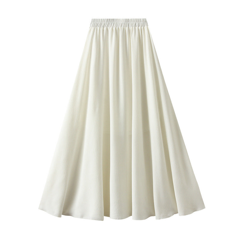 A line Skirt Women Spring Summer Thin High Waist Drooping Loose Casual Swing Maxi