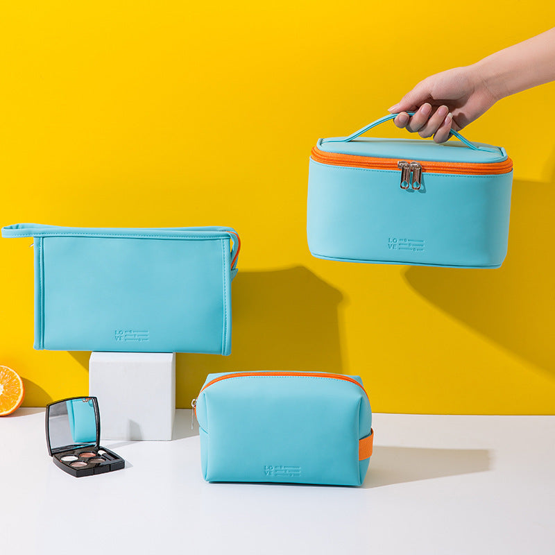 Makeup bags set,Large capacity gym cosmetic bag, PU waterproof cosmetic storage bag, 3pcs a set, makeup bag organizer for College Dorm Camp Gym