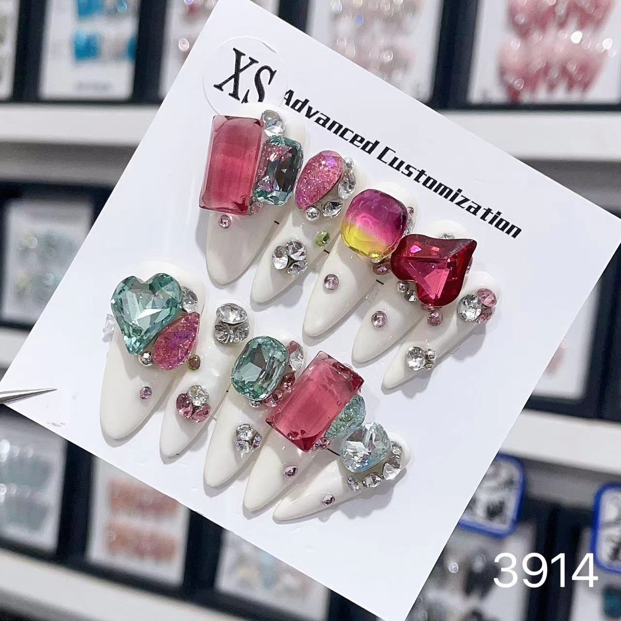 1025- Handmade press on nails fake nails removable