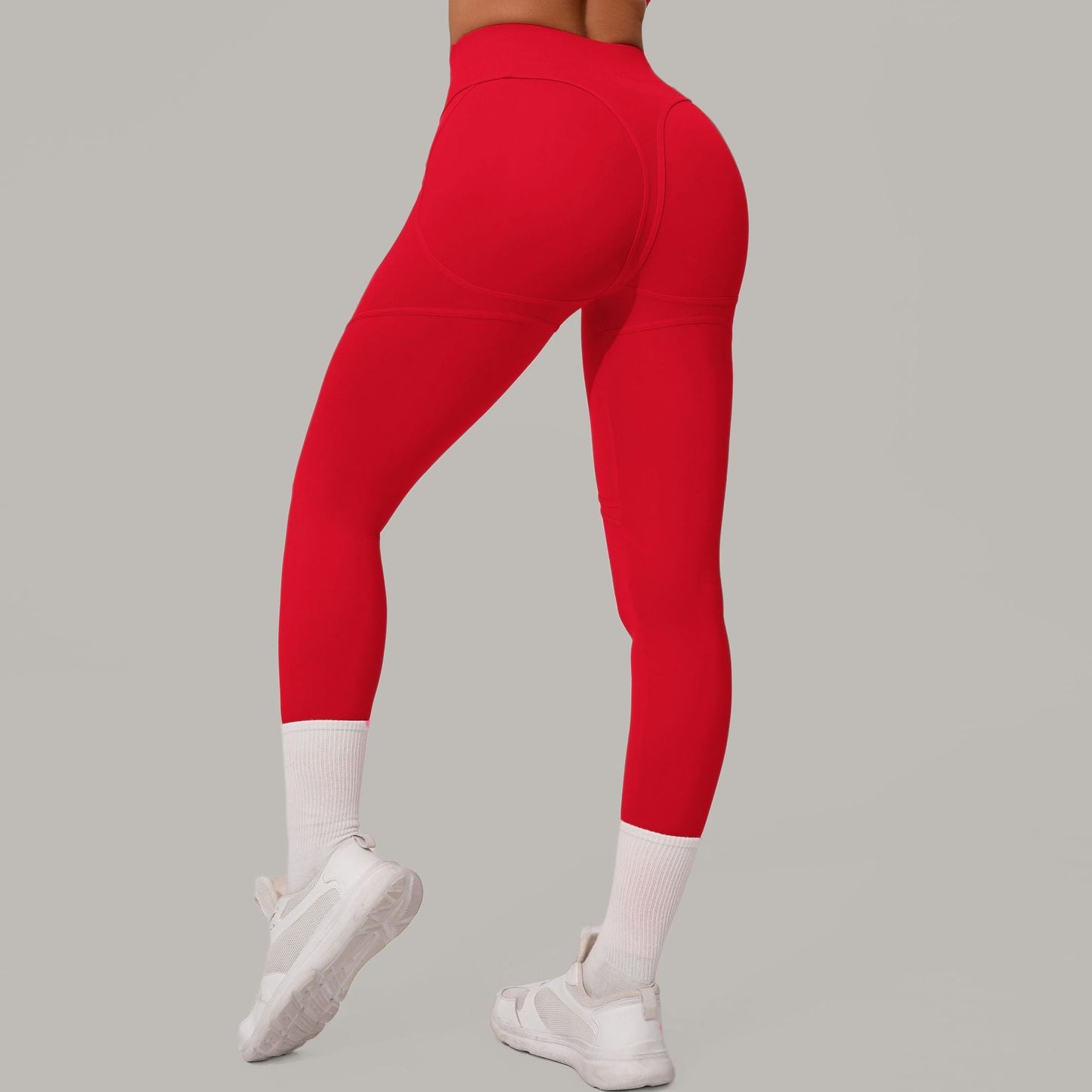 Autumn Sand High Waist Hip Lift Brushed Yoga Pants Running Quick Drying Fitness Pants Waist Slimming Hip Tight Sports Pants