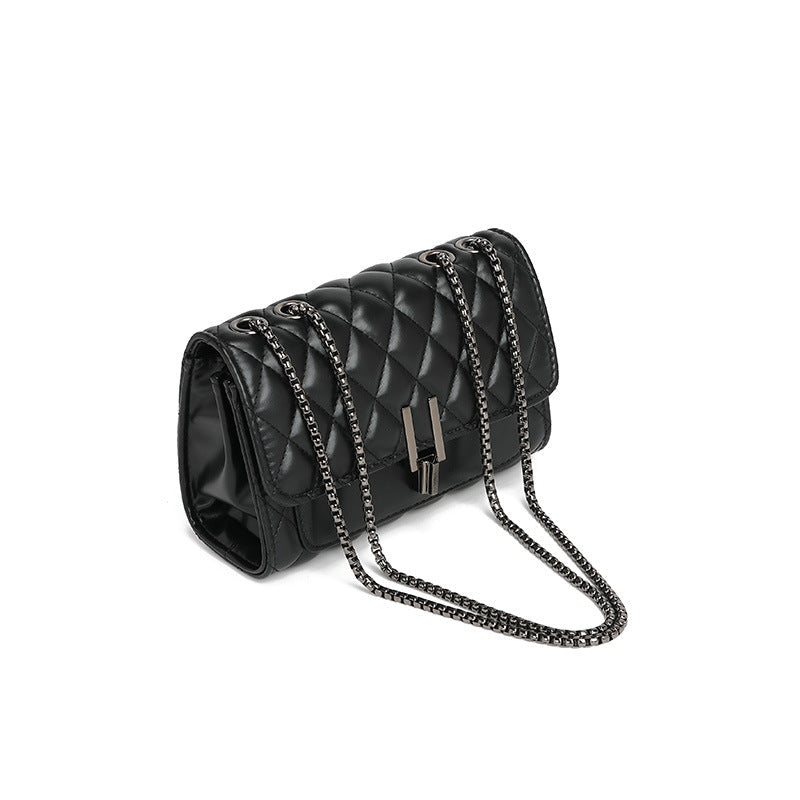 Rhombus Embroidery Line Small Square Bag Women Summer All Match Shoulder Bag Convenient Large Capacity Crossbody Chain Bag