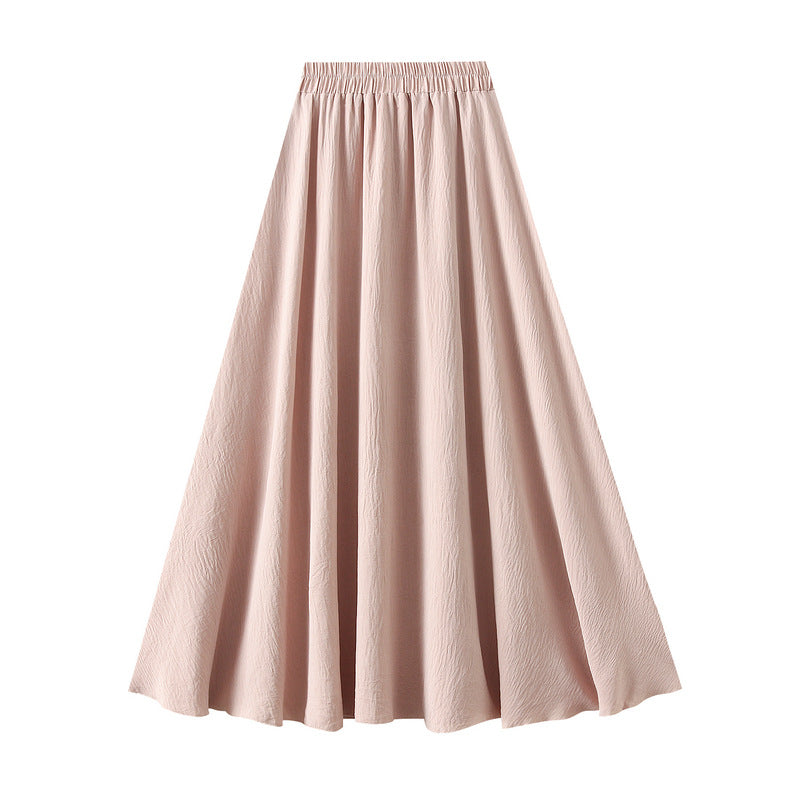 A line Skirt Women Spring Summer Thin High Waist Drooping Loose Casual Swing Maxi