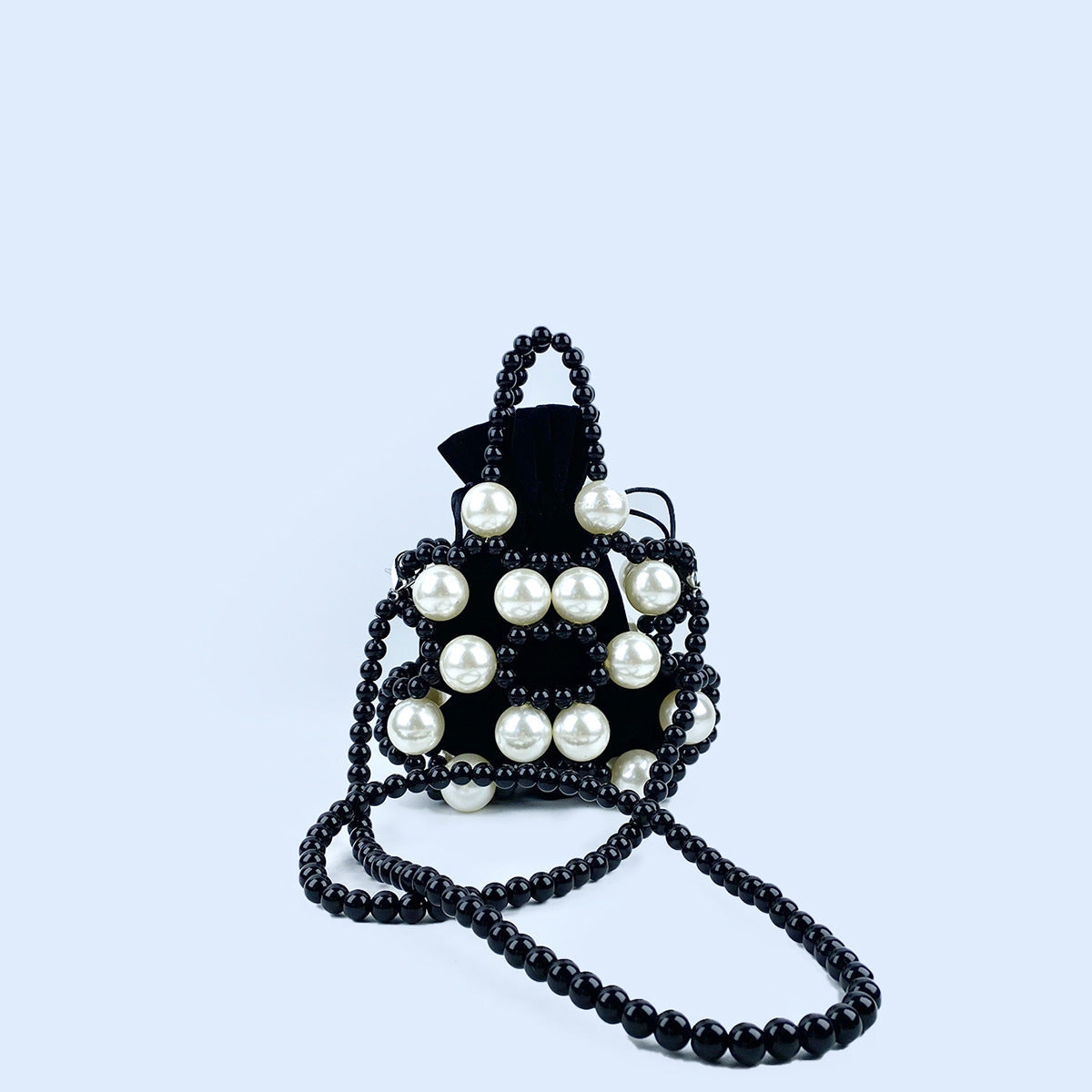 Internet Celebrity Same Dark Beaded Small Waste Bag Concave Shape Handbag Messenger Bag Trend