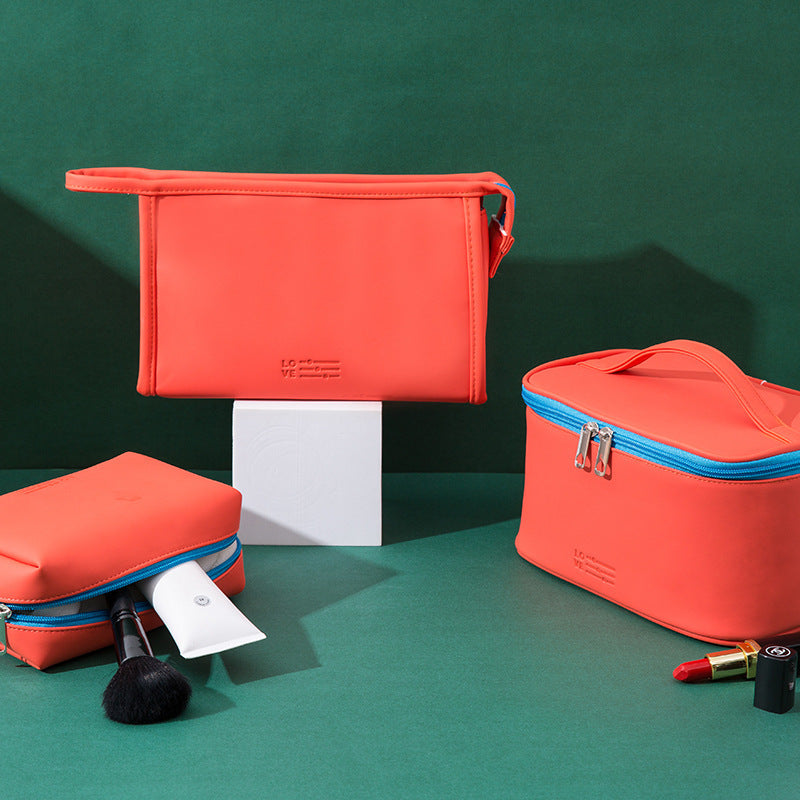 Makeup bags set,Large capacity gym cosmetic bag, PU waterproof cosmetic storage bag, 3pcs a set, makeup bag organizer for College Dorm Camp Gym