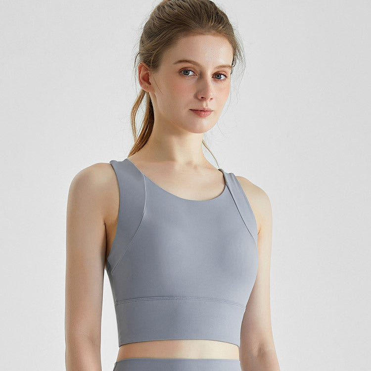 High-Strength Shockproof Nude Feel Sports Underwear Women Running Quick-Drying Fitness Yoga Wear Bra One-Piece Cup